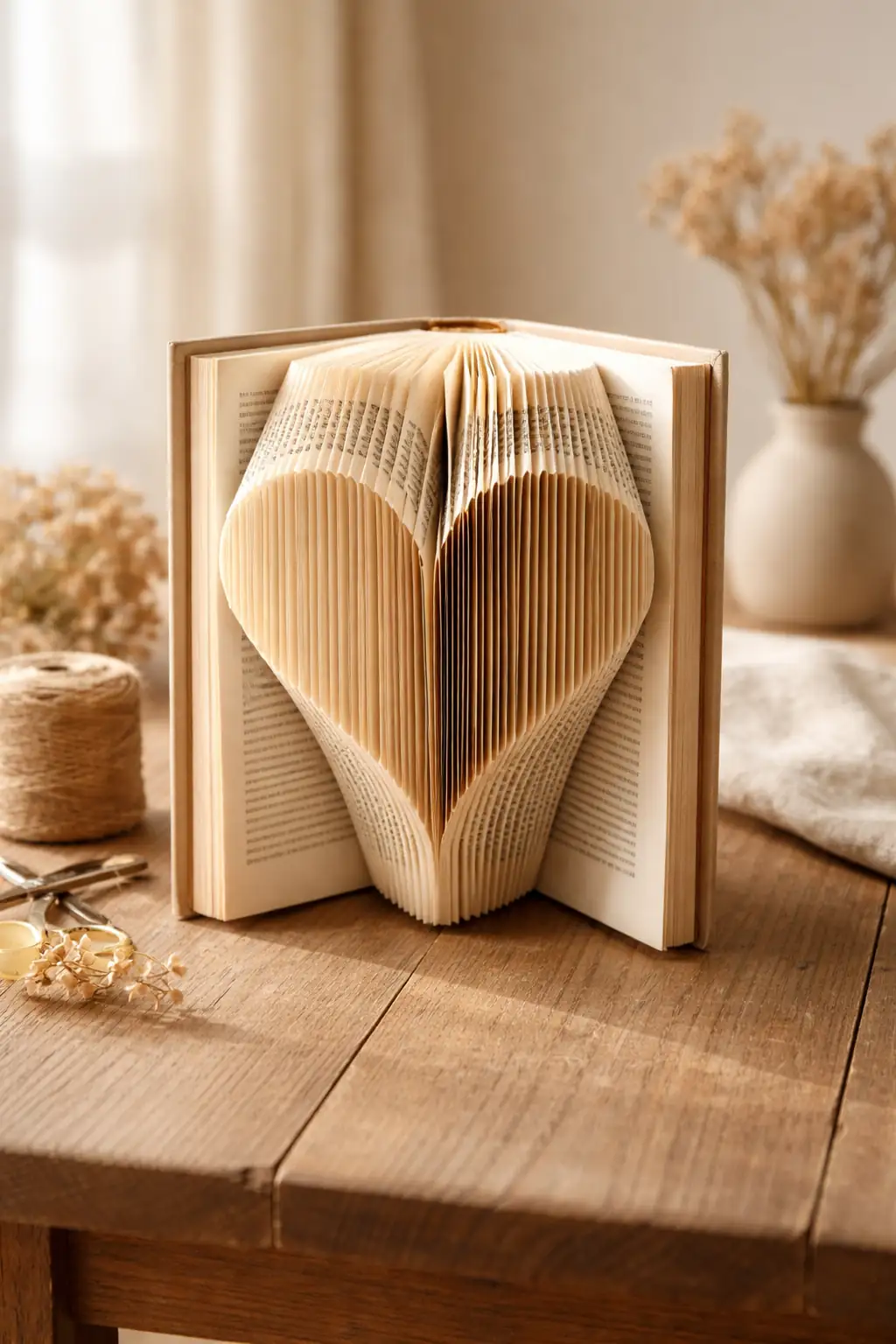 Livre plié – Motif cœur