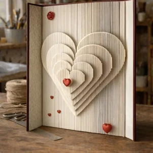 Livre plié - Coeurs multiples