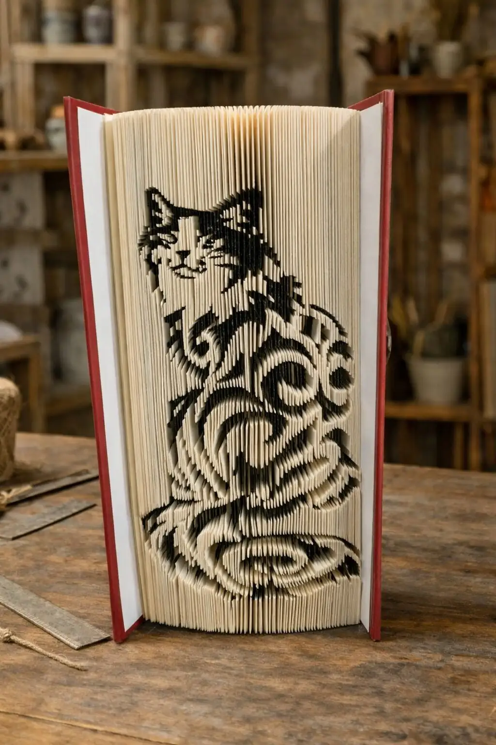 Livre plié - Chat Envoûtant