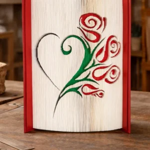 Livre plié - Cœur en Fleurs